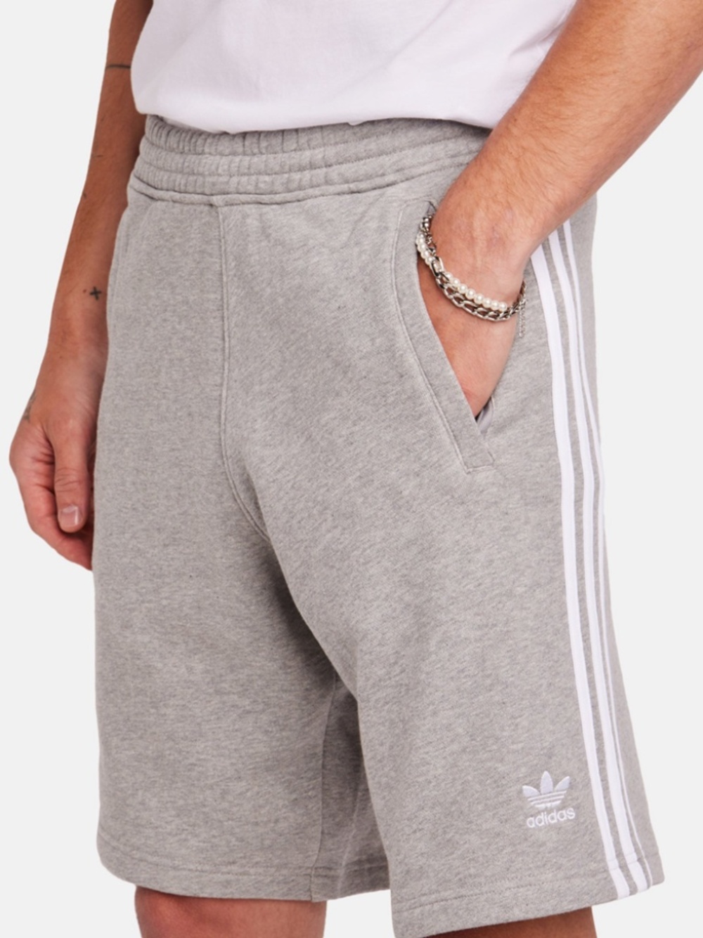 Men’s Adidas Adicolor 3-Stripes Cotton French Terry Shorts Gray Medium